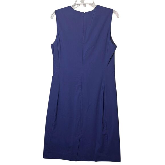 Theory Dress Womens 10 Blue Sleeveless Sheath E Gano Wool Blend Office Career - Picture 3 of 11